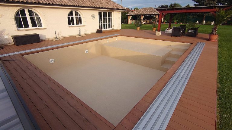 Murovaný bazén s fóliou HAOGENPLAST Stoneflex Sand 3D