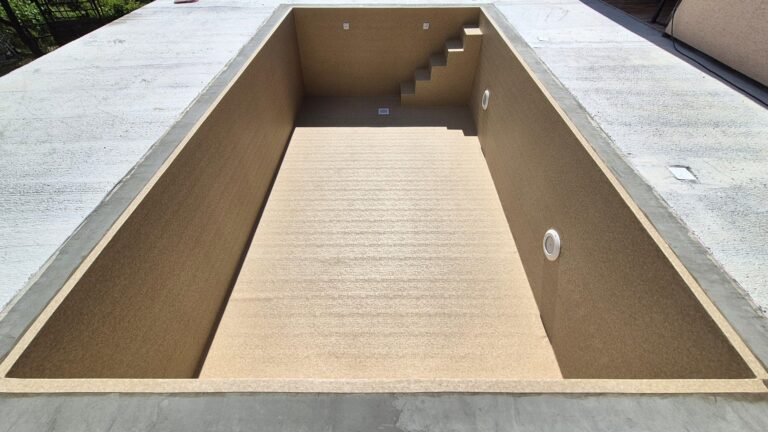 Murovaný bazén s fóliou HAOGENPLAST Stoneflex Sand 3D