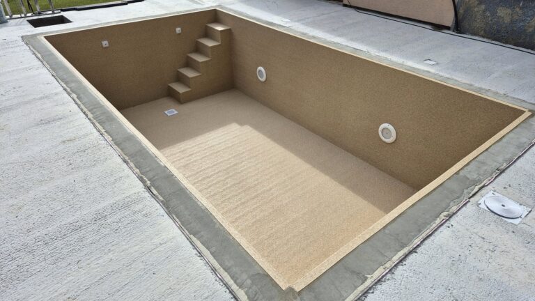 Murovaný bazén s fóliou HAOGENPLAST Stoneflex Sand 3D