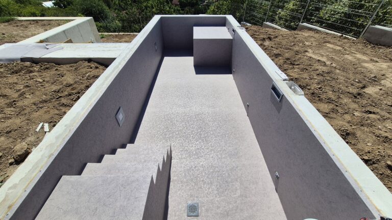 Murovaný bazén s fóliou HAOGENPLAST Stoneflex Ivory 3D