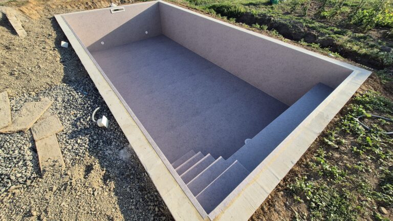 Murovaný bazén s fóliou HAOGENPLAST Stoneflex Ivory 3D