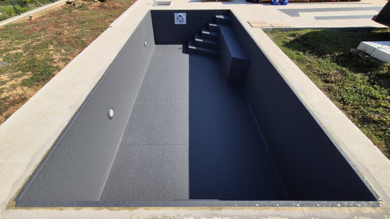 Murovaný bazén s fóliou HAOGENPLAST 3D-UNI DARK GREY