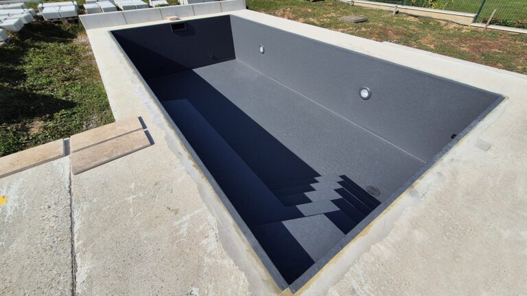 Murovaný bazén s fóliou HAOGENPLAST 3D-UNI DARK GREY