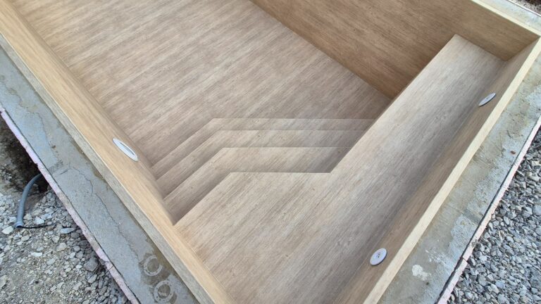 Murovaný bazén s fóliou HAOGENPLAST Larch Fresco 3D